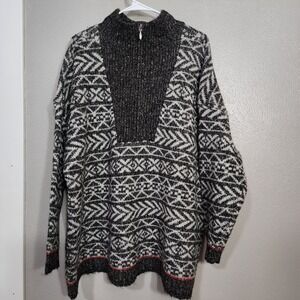CJ Banks‎ Fair Isle 1/2 Zip Chunky Knit Sweater Plus Size 3x